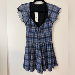 Urban Outfitters plaid mesh romper size small new with tags